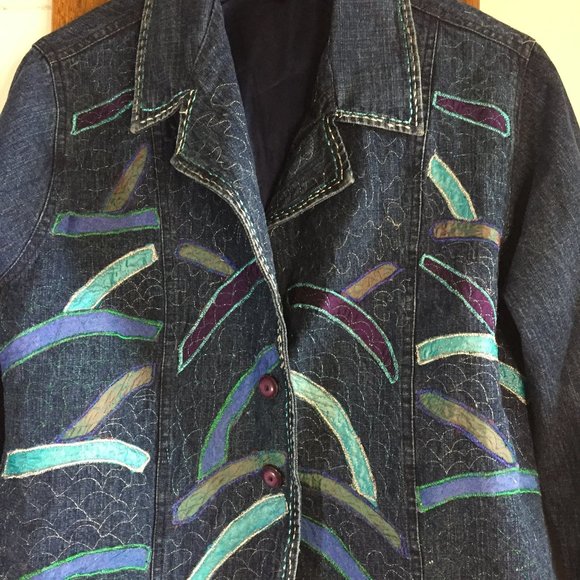 VINTAGE PASSION PATCHWORK DENIM JACKETS SIZE M - Picture 4 of 6